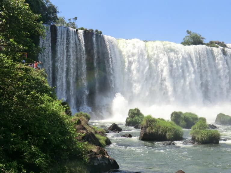 View of the falls while traveling to Iguazu Falls, Brazil