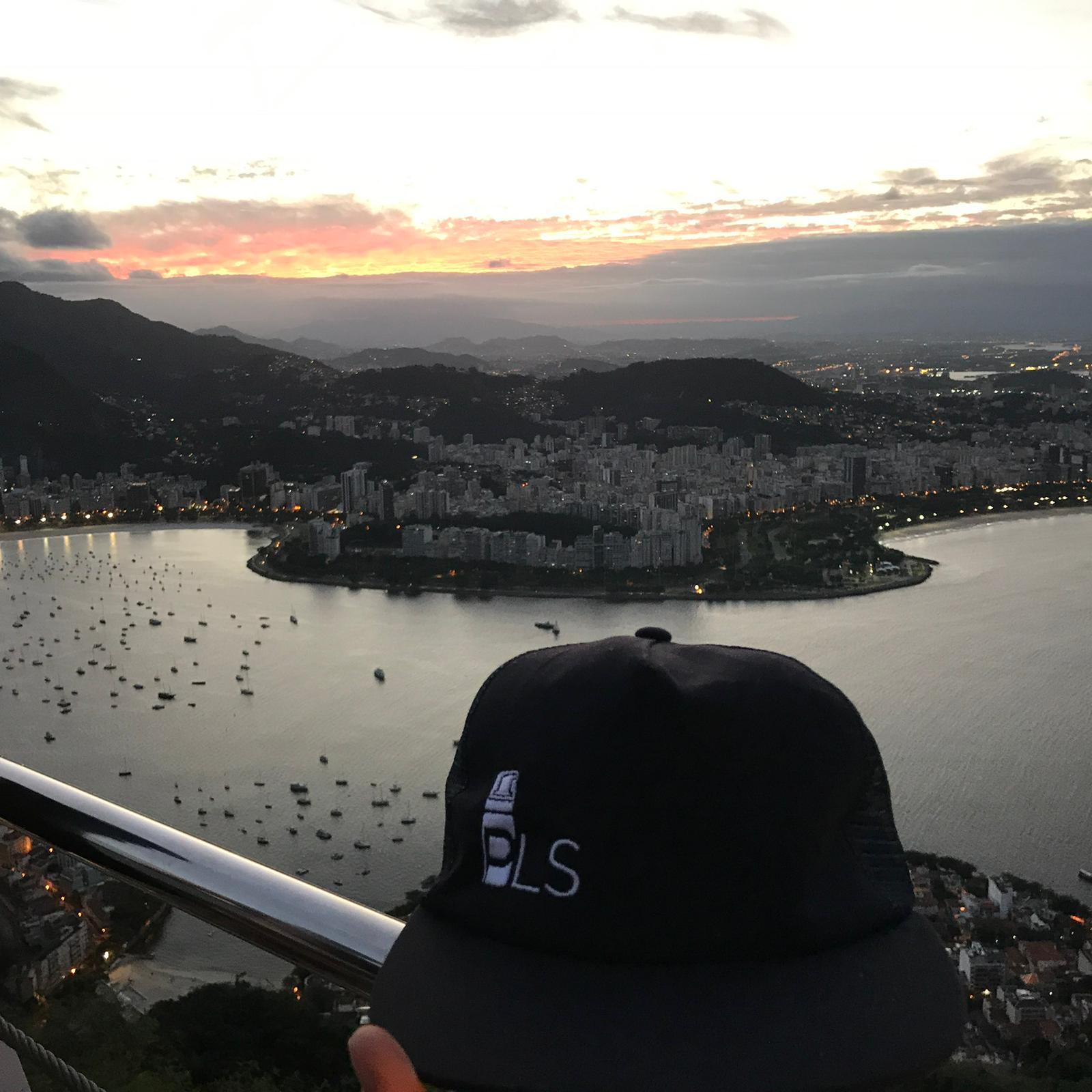 Historical Landmarks in Brazil: View from Sugarloaf Mountain in Rio while traveling around sunset.
