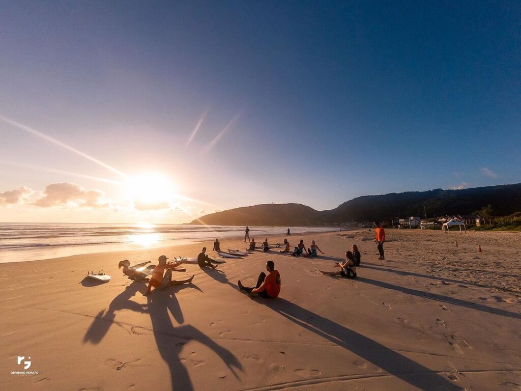 Florianopolis Travel: Photo of the sun setting over the beach in Floripa Brazil