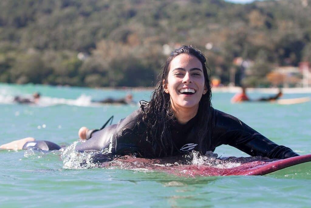 Florianopolis Weather in February: Photo of surfing in Floripa