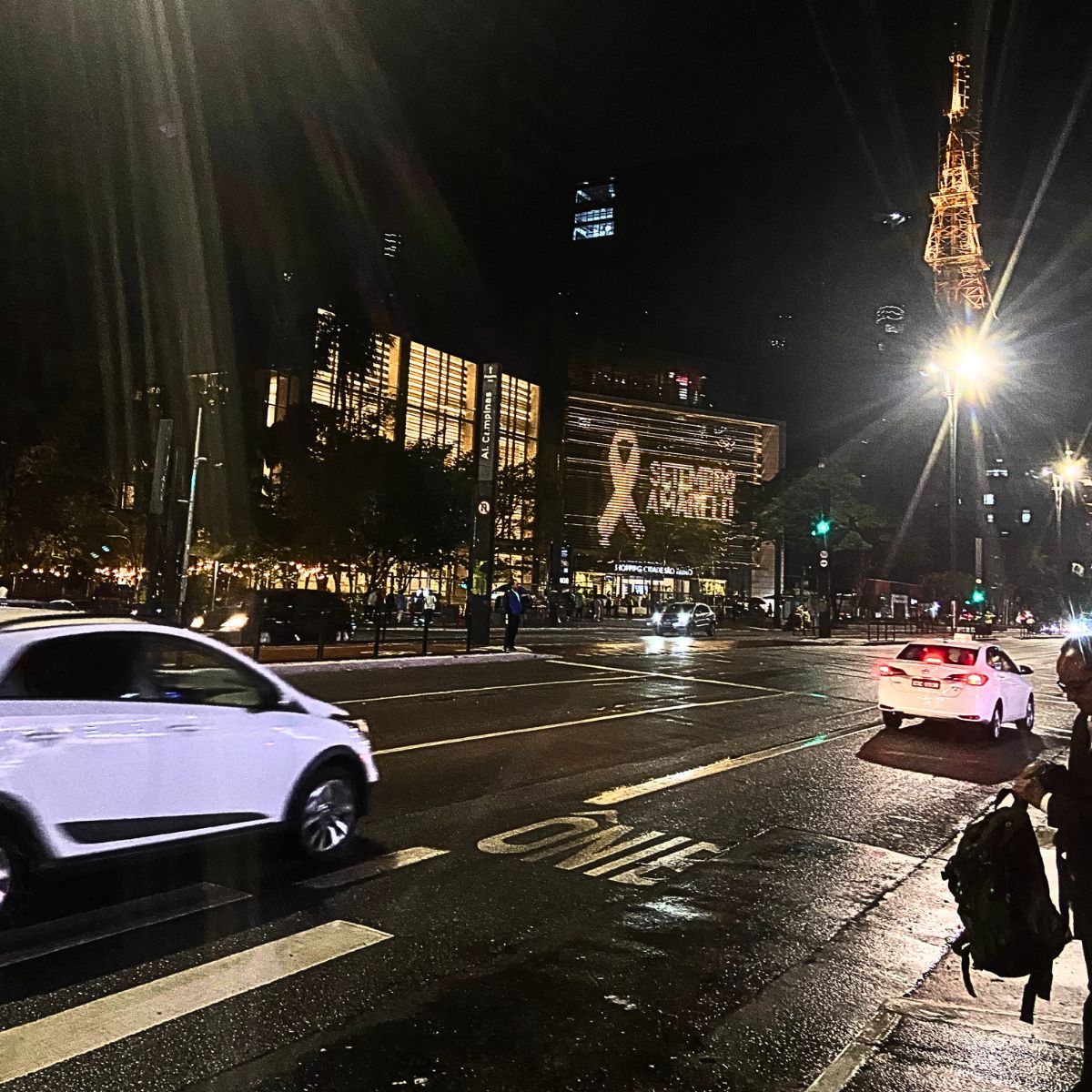 Paulista Ave in Sao Paulo at night. 