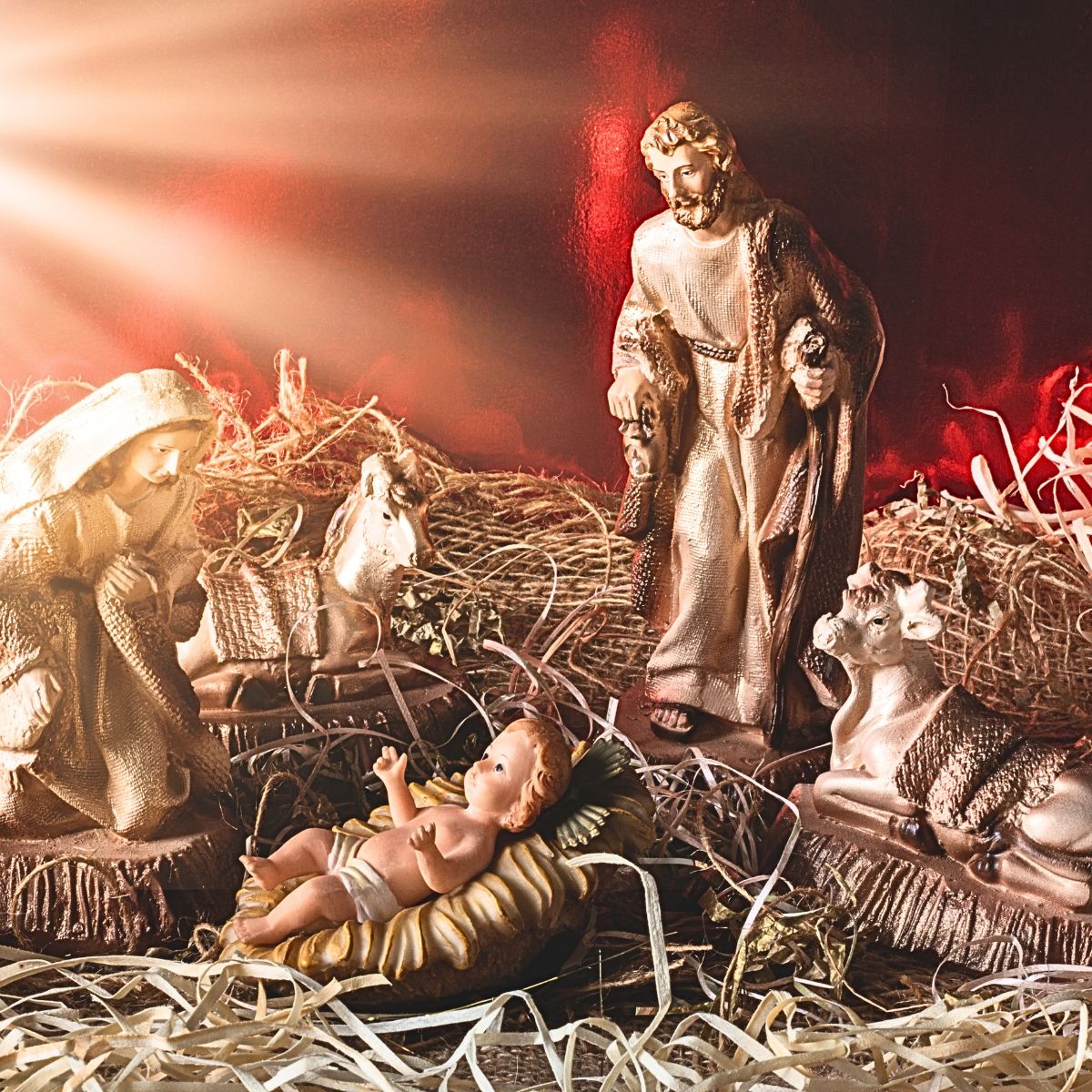 Traditional Brazilian nativity scene, depicting the birth of Jesus amidst local culture.