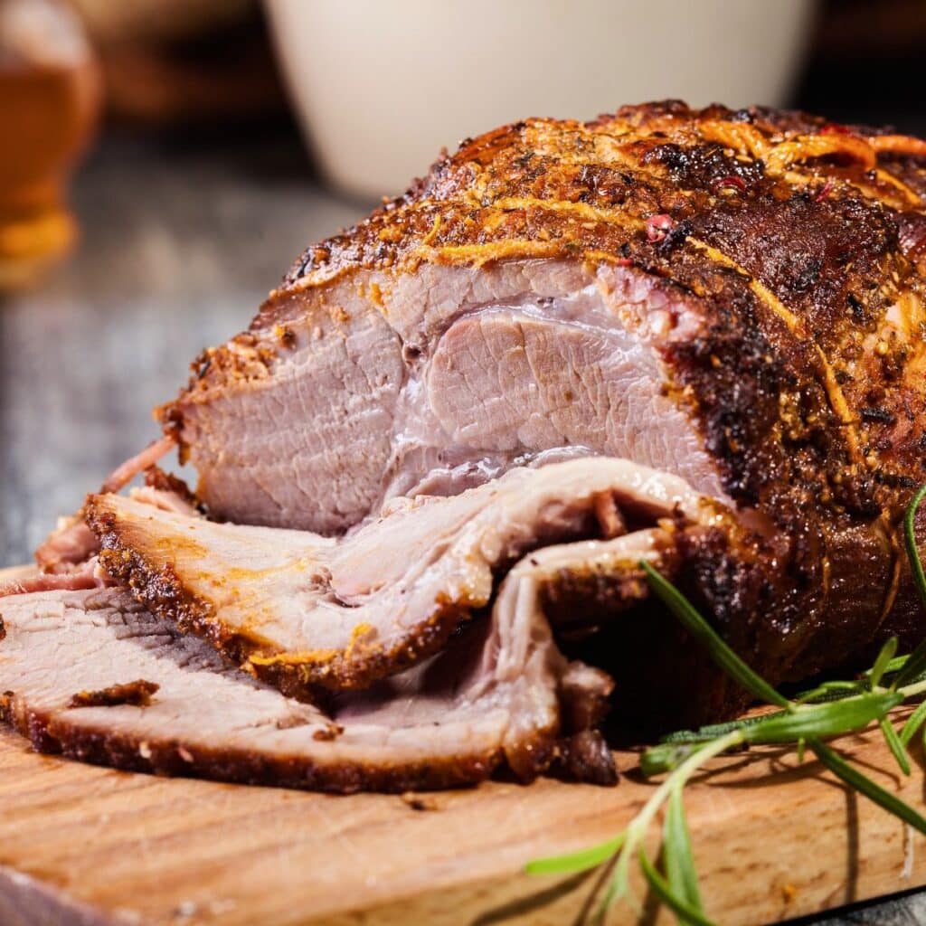 Traditional Pork à Pururuca in Brazil, featuring golden, crackling pork skin, enjoyed during our family holiday celebration.