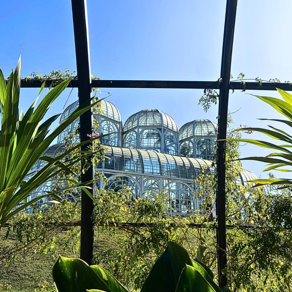 Things to Do in Curitiba Brazil: Us traveling to the Botanical Gardens
